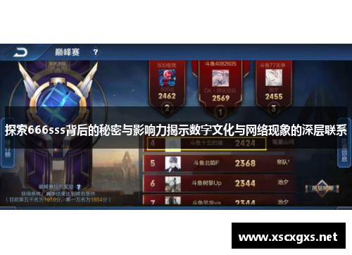 探索666sss背后的秘密与影响力揭示数字文化与网络现象的深层联系